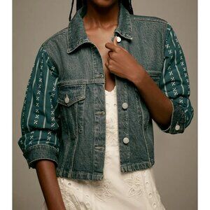 Pilcro Crafted-Sleeve Denim Jacket M